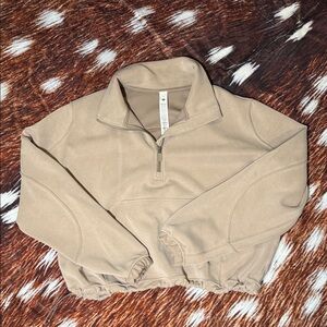 Lululemon Softstream Tan Half Zip Sweatshirt